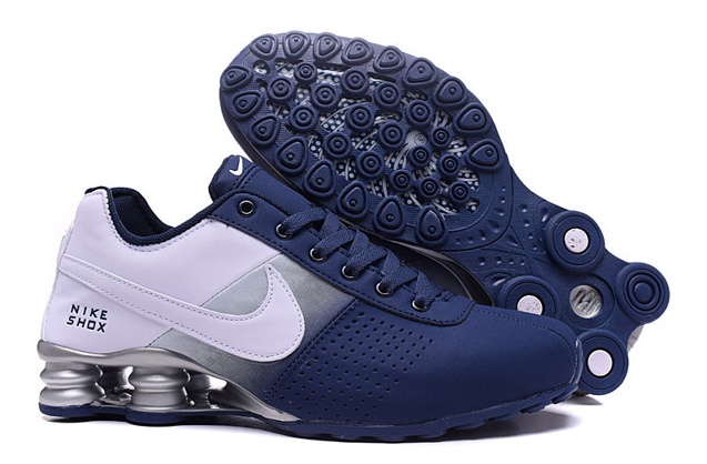 padded insole sandals - Nike Shox Deliver Men Shoes Fade Dark Blue silver Casual Trainers Sneakers - AljadidShops