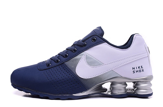 padded insole sandals - Nike Shox Shoes Fade Dark Blue silver Casual Trainers Sneakers 317547 AljadidShops