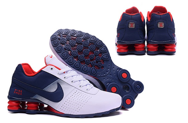 AljadidShops red low-top sneaker - Nike Shox Deliver Shoes Fade Dark Blue Red Casual Trainers Sneakers 317547
