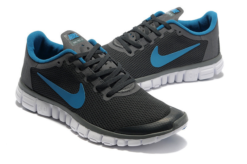 Nike Free 3.0 Run V2 Black Blue Mens Running Shoes 354574 - - RvceShops - Bumper Shoe