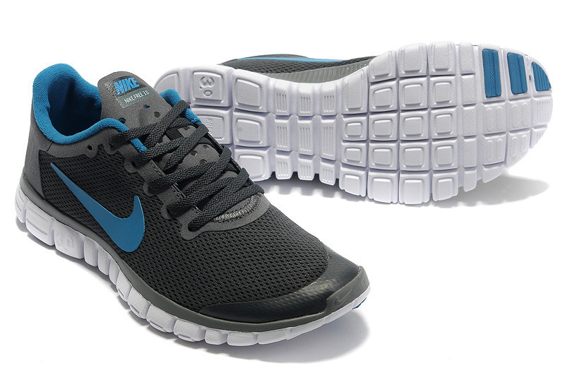 Nike Free 3.0 Run V2 Black Blue Mens Running Shoes 354574 - - RvceShops - Bumper Shoe