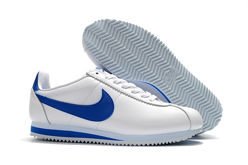 Nike Classic Cortez Nylon Prm Leather White Royal Blue 807472 - - 014 - nike flex trail shield running shoe parts