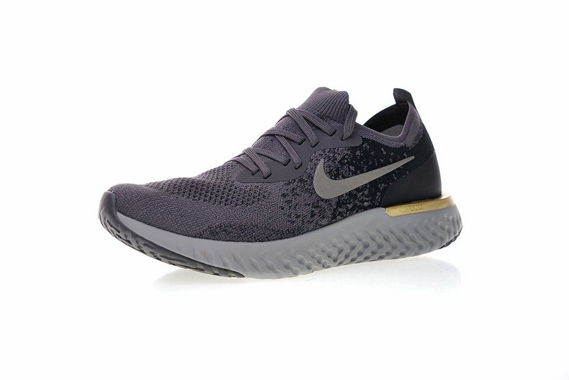 Nike Epic React Flyknit Grey Black Gold Running Shoes AQ0067 - 009 - GmarShops star design air 90 women