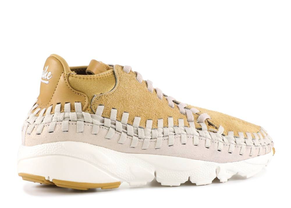 StclaircomoShops - 700 - Nike Air Footscape Woven Chukka Qs Hairy Suede Brown Gold Flat Light Summit Orwood White 913929 - people running high heels