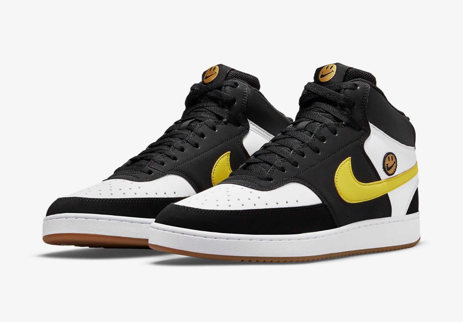 Nike Court Vision Mid Go the Extra Smile Black White Yellow Gum DO5871