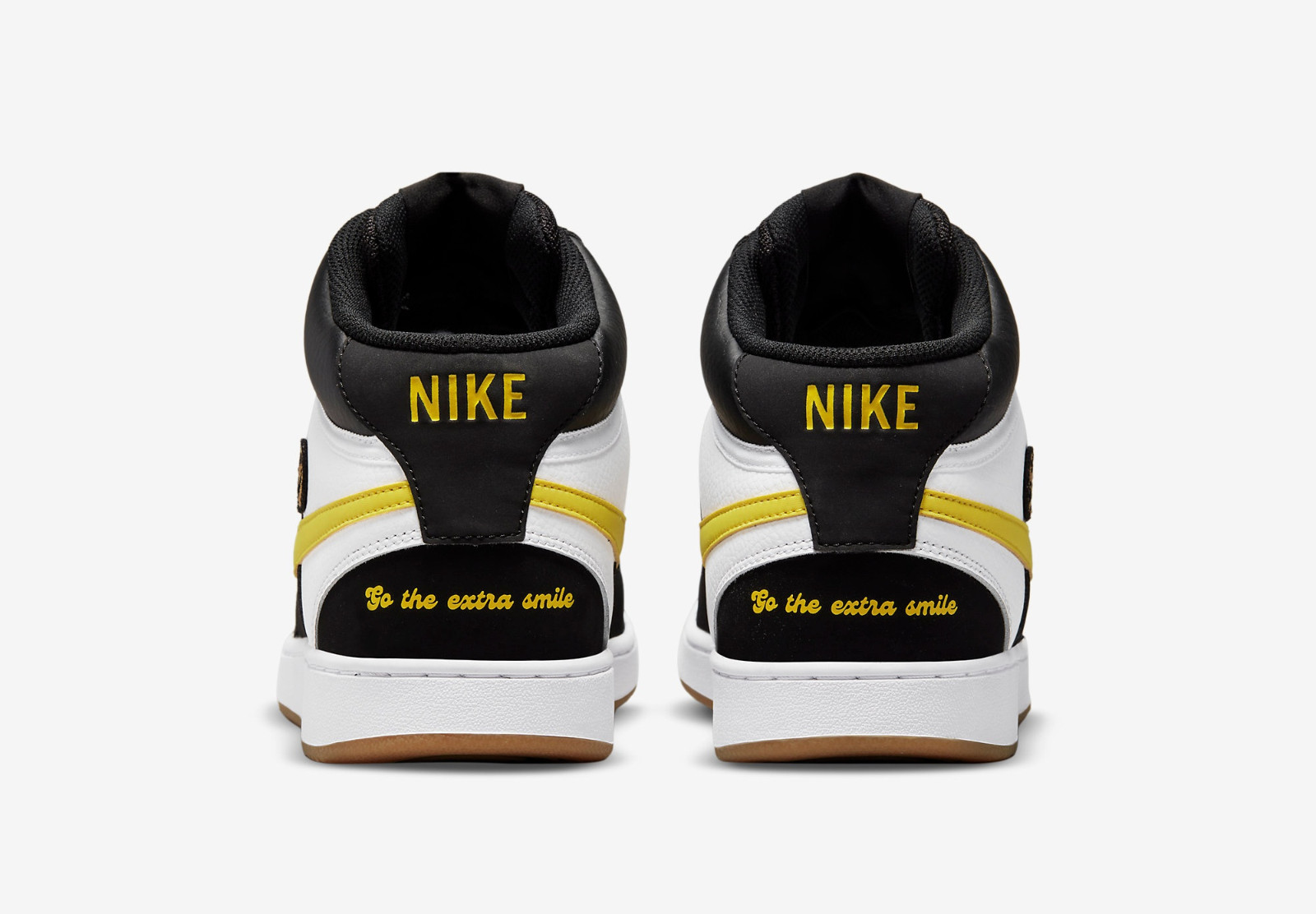 Nike Court Vision Mid Go the Extra Smile Black White Yellow Gum DO5871