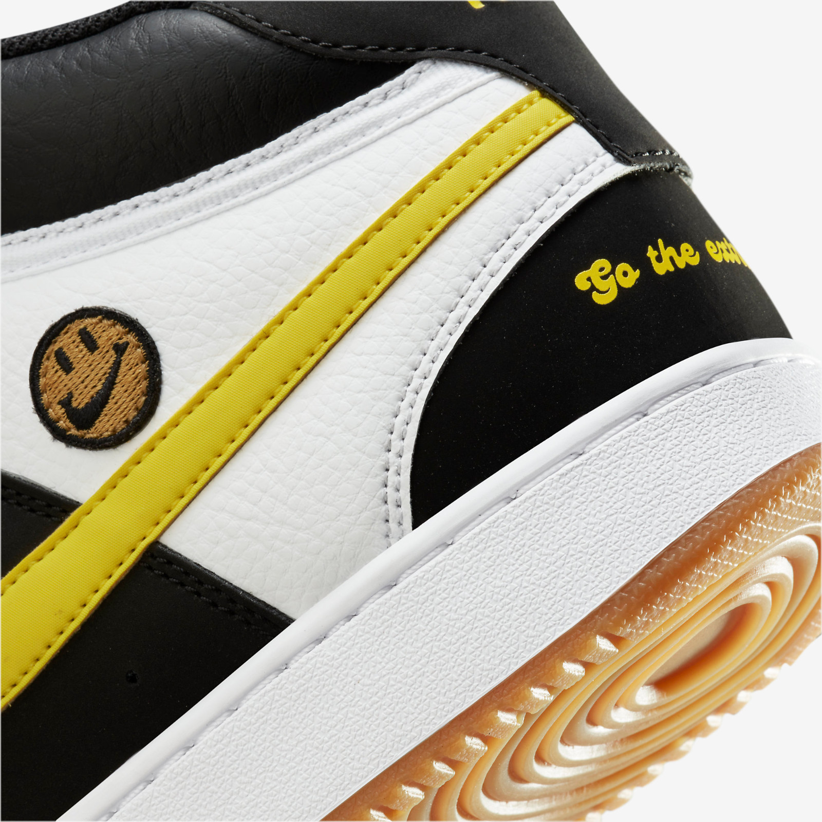 Nike Court Vision Mid Go the Extra Smile Black White Yellow Gum DO5871