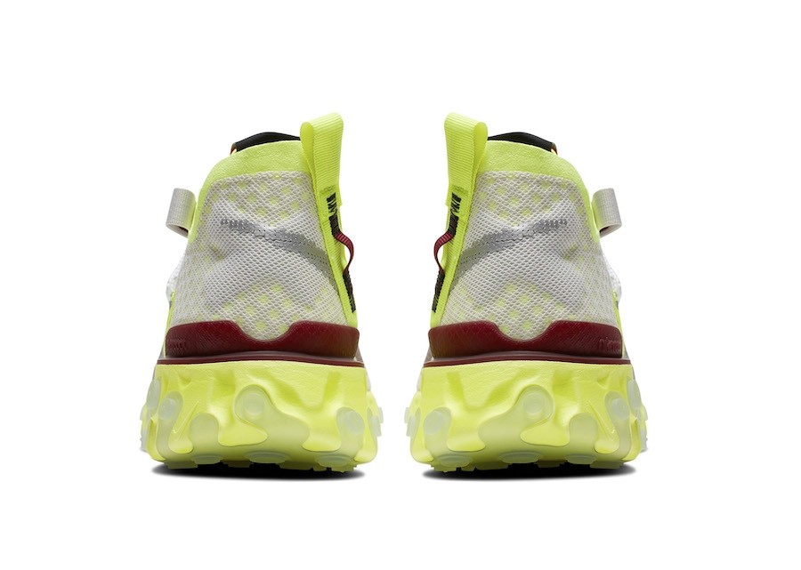 Nike react runner ispa platinum tint volt glow team red 2025