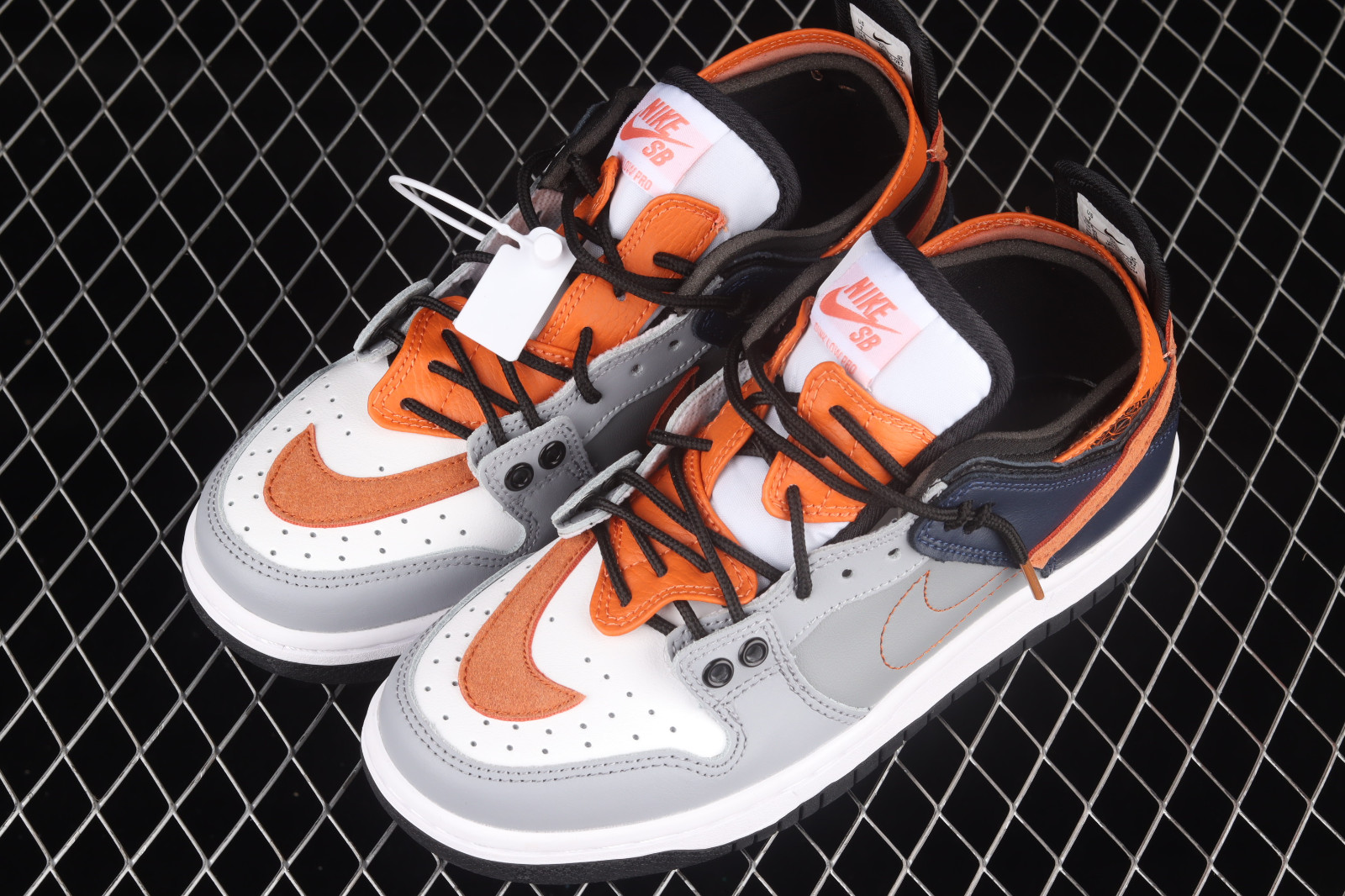 Nike SB Dunk Low Navy Blue Total Orange White Black DC7455 - 082