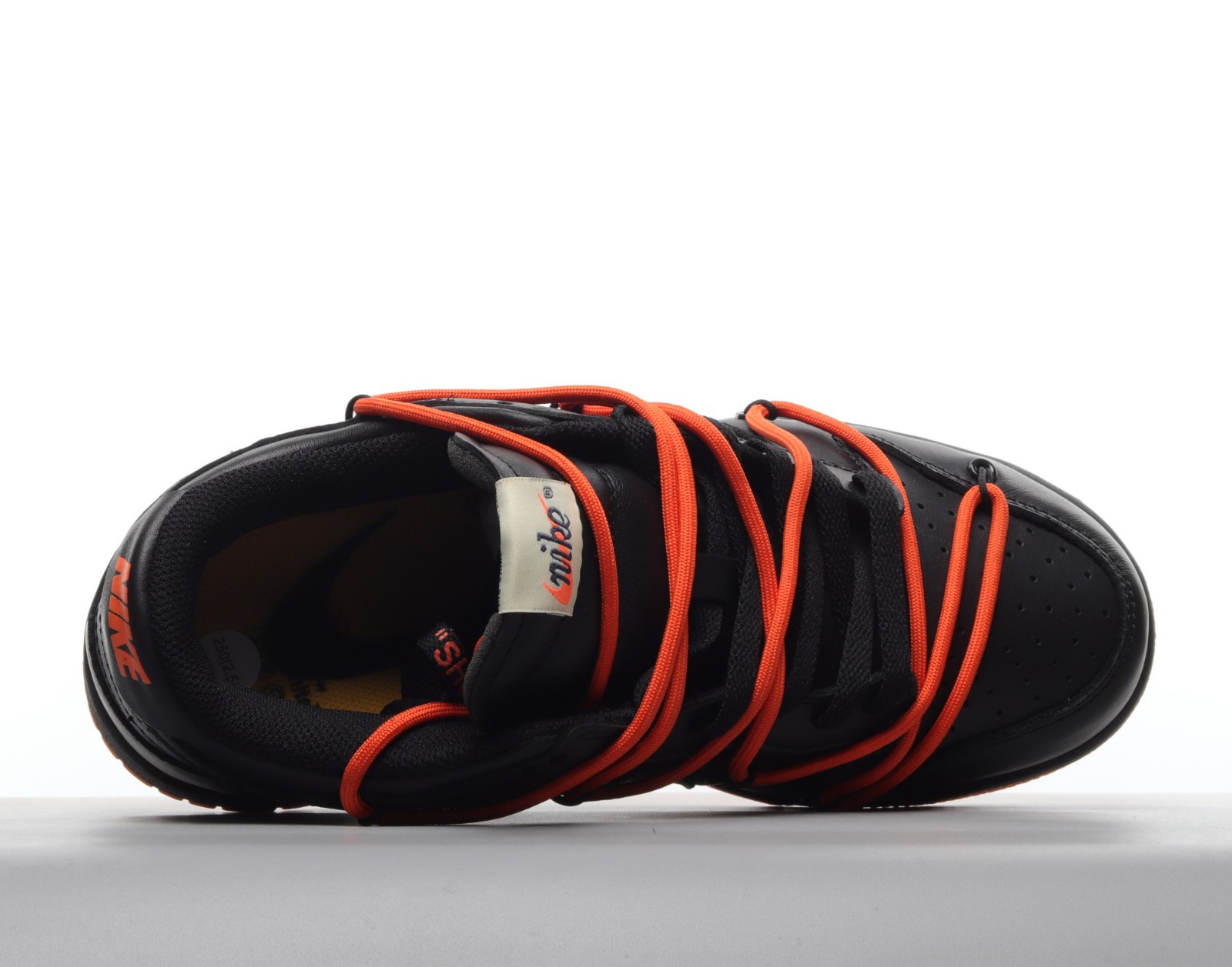 Nike Dunk Low 'Black Total Orange Mini Swoosh' FN7808-001 - KICKS CREW