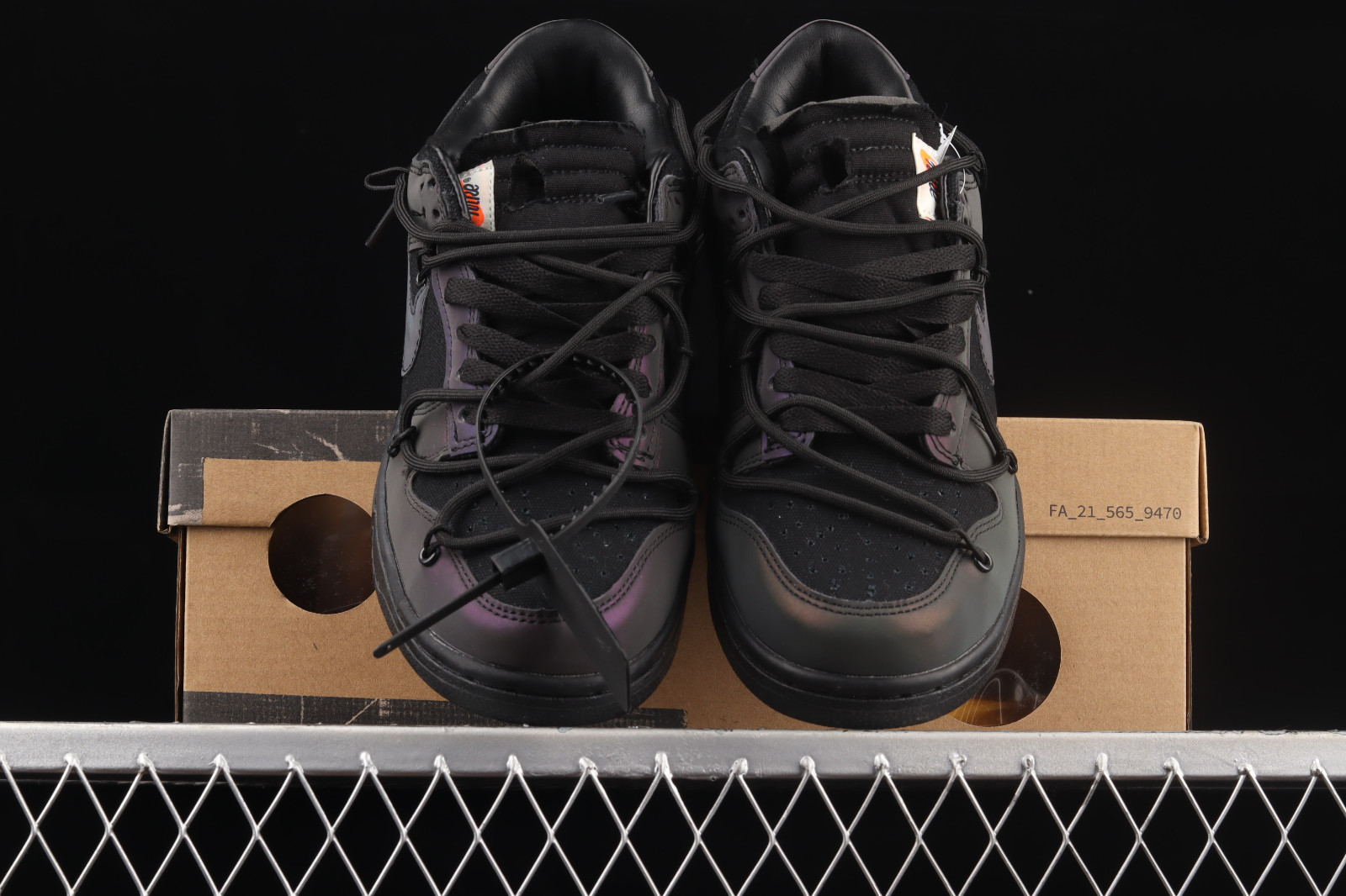 Off - White x Nike SB Dunk Low Lot 50 of 50 Black Gradient Purple