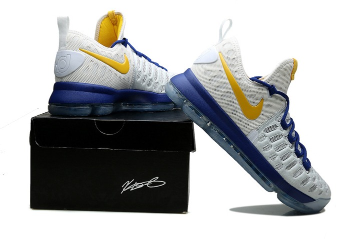 Vier speelplaats puberteit on the right shoe and - StclaircomoShops - Nike KD 9 Kevin Durant Men  Basketball Shoes White Blue Yellow 843392