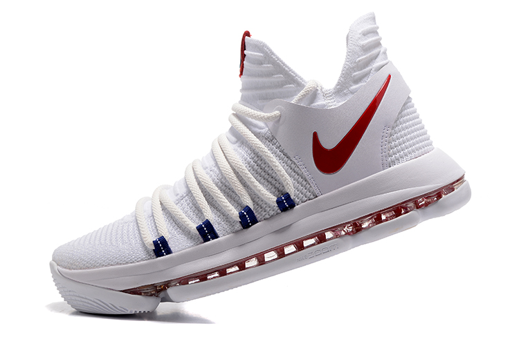 Nike Zoom KD X 10 Men Basketball Shoes White Red New - StclaircomoShops - Casta er chevron-webbing strap sandals