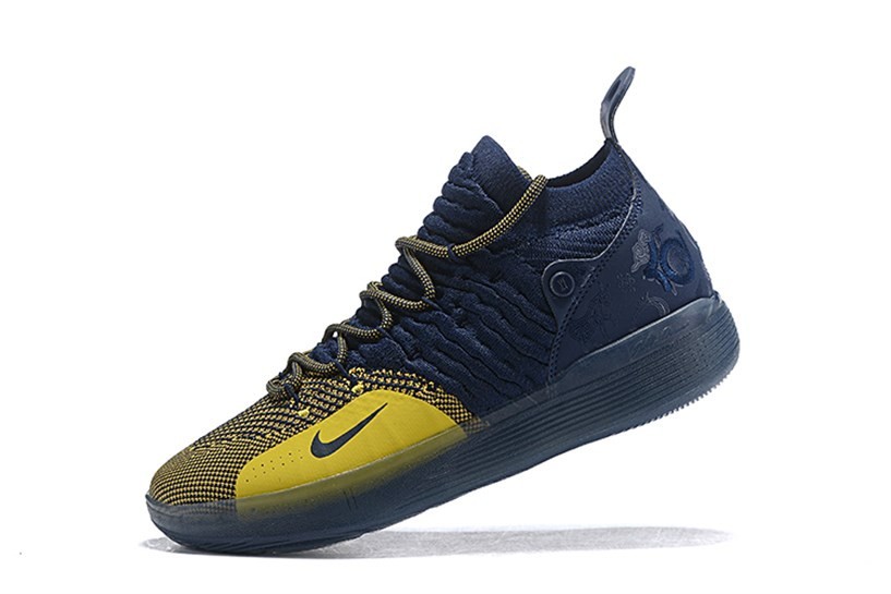 Nike Zoom KD 11 Dark Blue Yellow AO2605 - StclaircomoShops - nike kisses men shox turbo vi white black green blue