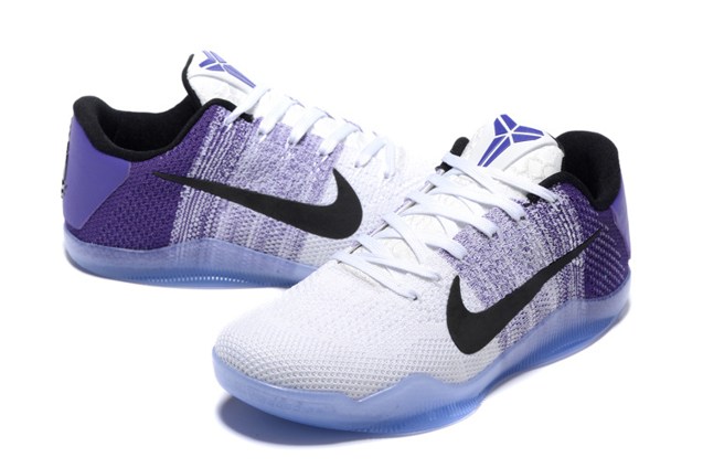 Reflective catches light during running - Nike Kobe XI 11 Elite Low White Bright Black Men Basketball Shoes 822675 - Ariss-euShops