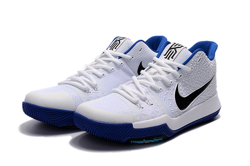 White and blue kyrie 3 top