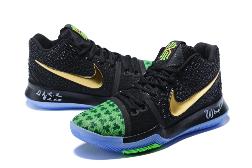 Zapatillas de baloncesto Nike Zoom Kyrie III 3 Hombre Negro Verde Dorado BvfShops Nike SB Dunk Low Supreme Black Nike Kyrie 3