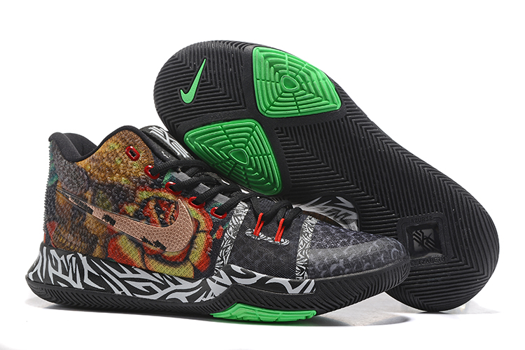 Nike Zoom Kyrie III 3 Men Basketball Shoes Black Silver Gold Light Yellow BvfShops nike air huarache Nike Kyrie 3
