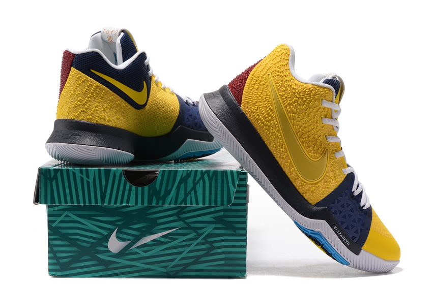 Kyrie 3 yellow and blue clearance