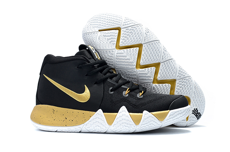 Kyrie 4 black gold white hot sale