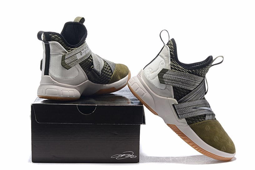 GmarShops 301 Nike Zoom Lebron Soldier XII 12 Army Green AO4053 Lebron Soldier XII 12 boys nike slant mid ms dark gray blue area rug