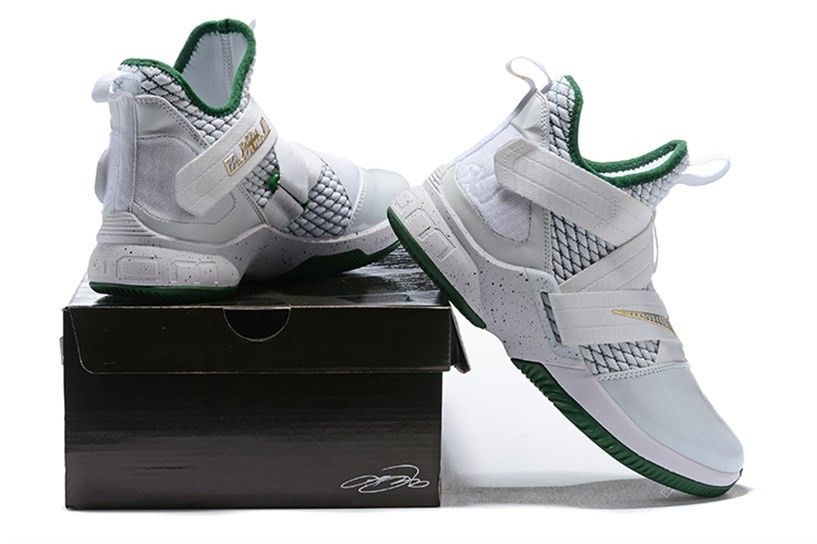 Lebron soldier hot sale 12 white green