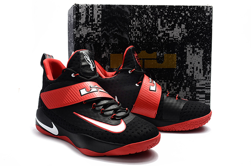 StclaircomoShops Lebron Soldiers XI 11 Image via Nike Running Nike Zoom Lebron Soldier 11 XI black red white Men Basketball Shoes