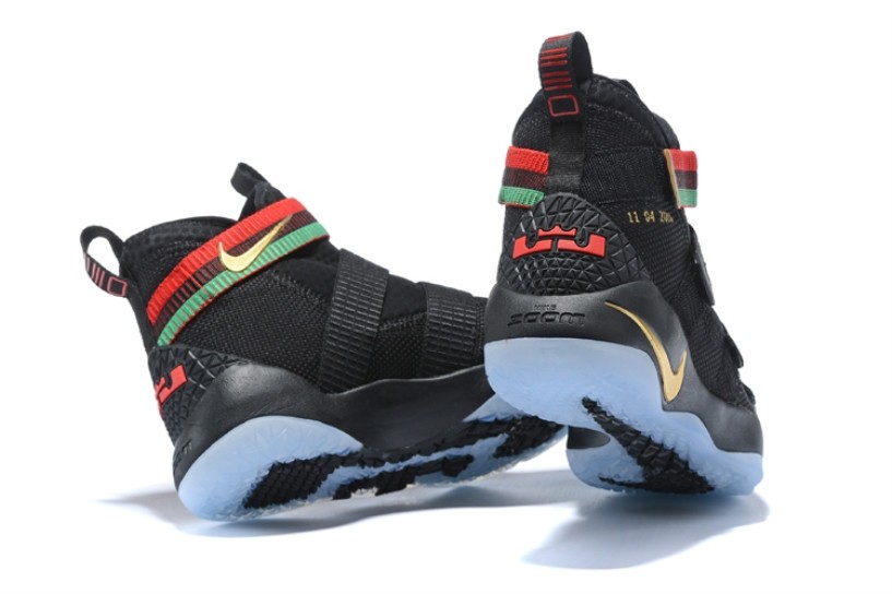 Nike Zoom Lebron Soldier XI 11 Black Red Green Gold 897647 - GmarShops -  Lebron Soldiers XI 11 - foamposites nike osaka dunk high black hair with  orange - 901