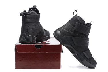 StclaircomoShops - Nike Lebron Soldier 10 EP Men Black Space Basketball Shoes Men 844374 - 001 - zapatillas de running Nike entrenamiento pie normal talla 22