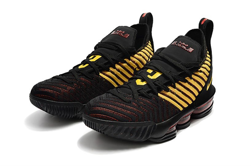 Nike lebron 16 black and red discount