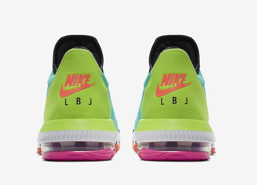 GmarShops Zoom Lebron 16 301 Nike React foam reduces stud pressure Nike LeBron 16 Low Air LBJ Hyper Jade Total Orange Electric Green CI2668