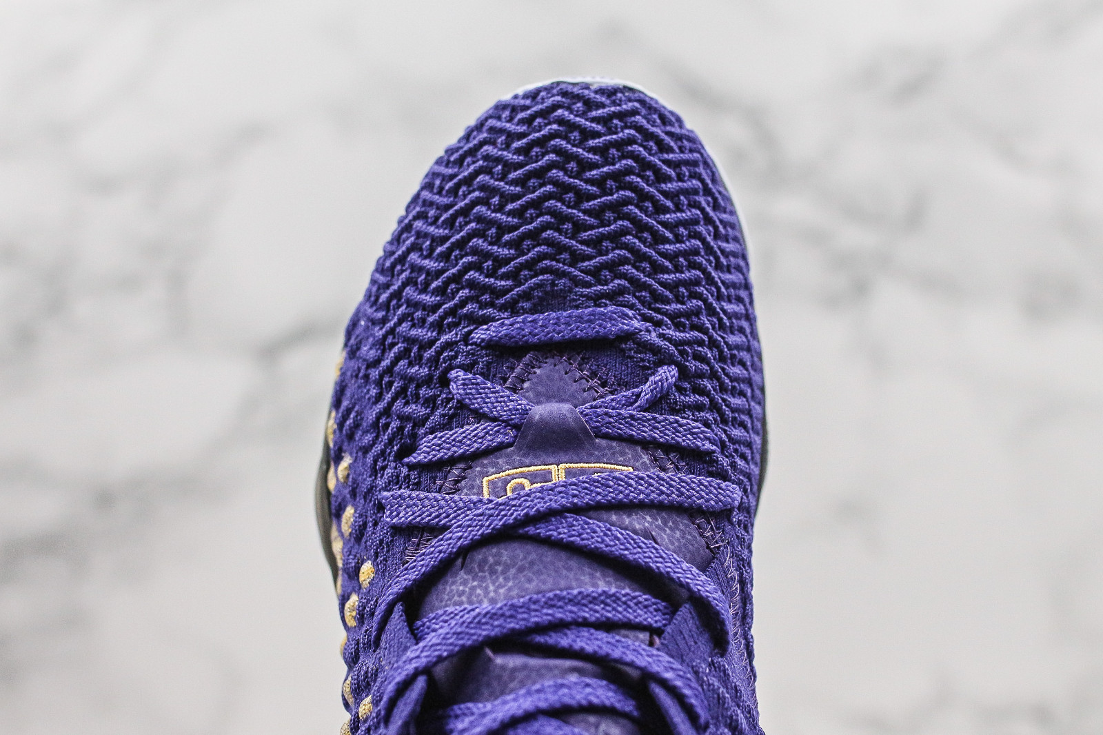 Nike Zoom Lebron 17 Battleknit 2.0 Purple Black Gold Shoes BQ3177 - GmarShops - 920 - Balenciaga Mallorca Sandals in White