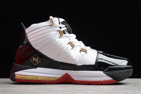 Zoom Lebron 3 GmarShops types of nike football boots 2019 Nike Zoom LeBron 3 III QS Black White Red Metallic Gold AO2451 101