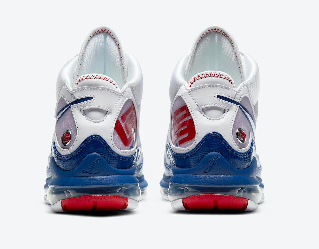 Lebron red white and blue shoes on sale