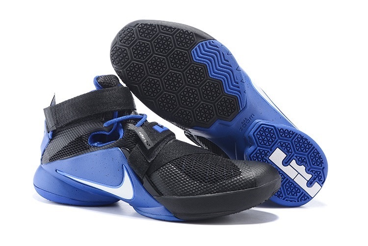 GmarShops Undoubtedly one of the Jumpman s most important shoes Zoom Lebron Soldiers IX 9 014 Nike Zoom Soldier 9 IX EP Black Blue Men Basketball Sneakers Shoes 749490