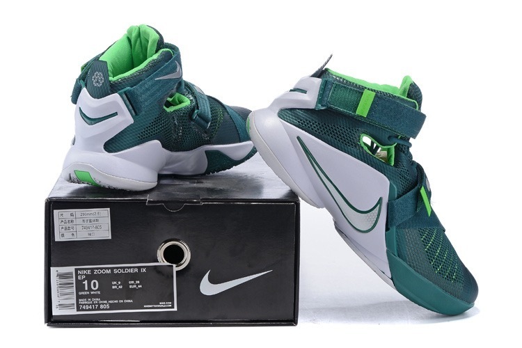 シューズ(男性用) LEBRON zoomSOLDIER 9 2011 Mens Nike Zoom LeBron 9 IX Cannon Volt Slate Green