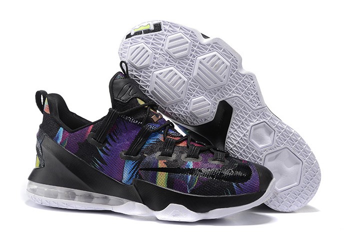 nike roshe run cheetah black and white image GaleriahitShops Nike LeBron 13 Low Floral Black Cosmic Purple White 831925 051 Lebron XIII Low EP