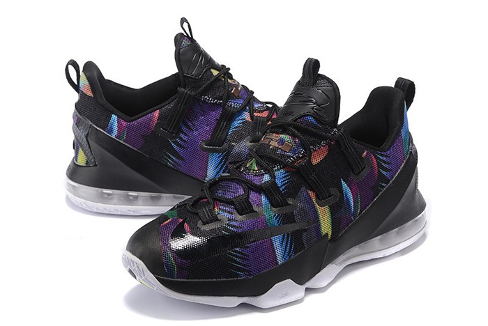 nike roshe run cheetah black and white image GaleriahitShops Nike LeBron 13 Low Floral Black Cosmic Purple White 831925 051 Lebron XIII Low EP