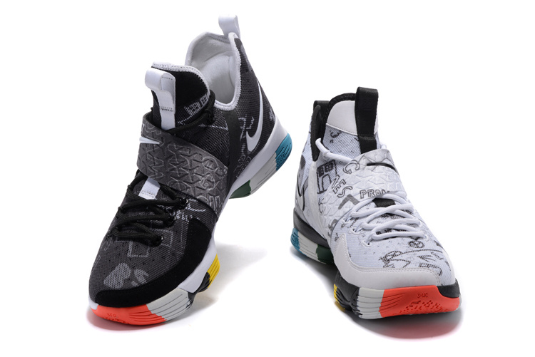 One black one white shop basketball shoes
