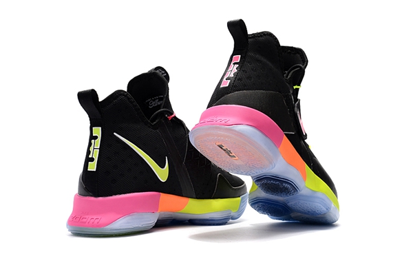 Nike Zoom Lebron XIV 14 Black Pink Yellow Unisex Basketball Shoes SBR Lebron XIV 14 Cra wallonieShops Tabi flat sole zipped ankle boots