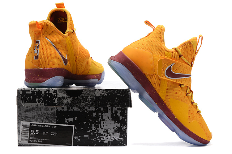 786 Lebron XIV 14 leather thong sandals in black pra GmarShops Nike Zoom Lebron XIV 14 yellow wine red Men Basketball Shoes 921084