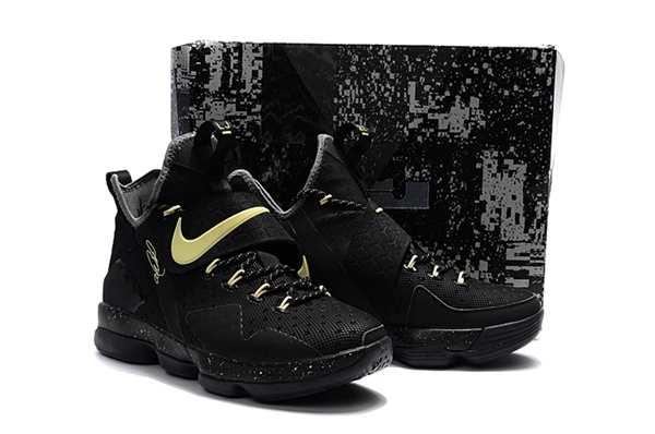 Lebron 14 black and gold hotsell