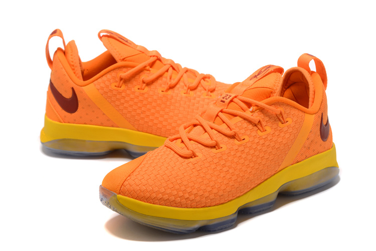 Lebron XIV 14 Low Nike Zoom Lebron XIV 14 Low Men Basketball Shoes Orange Yellow 878636 StclaircomoShops logo patch touch strap sandals