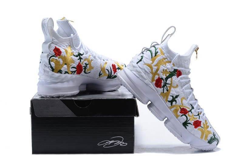 nike roshe run split pack black dress for women Kith X Nike Lebron XV 15 ZIP Floral Embroidery White Gold AA3936 GmarShops Zoom Lebron XV 15 100