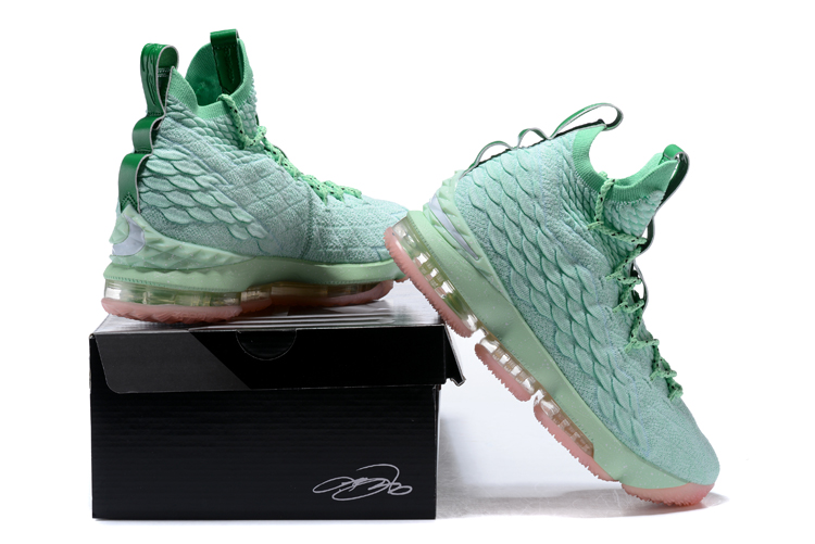 Nike Zoom Lebron XV 15 Men Basketball Women Shoes Mint Pink Special GaleriahitShops Zoom Lebron XV 15 Sandals with stretch logo bands