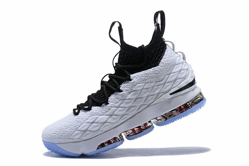 Lebron 15 black white best sale
