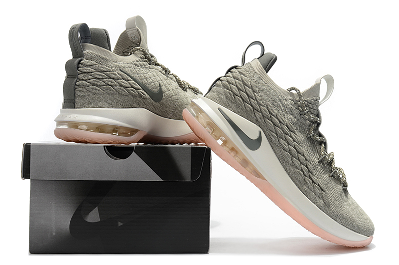 Lebron 15 low grey and pink top