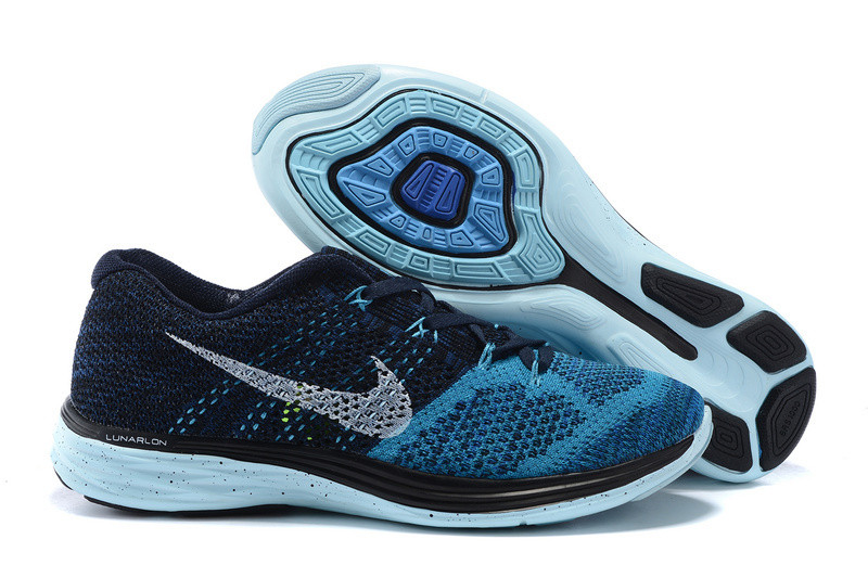 004 - kd liger electric green shoes for women heels - Nike Flyknit Lunar 3 Black Blue Lagoon Mens Running Shoes 698181