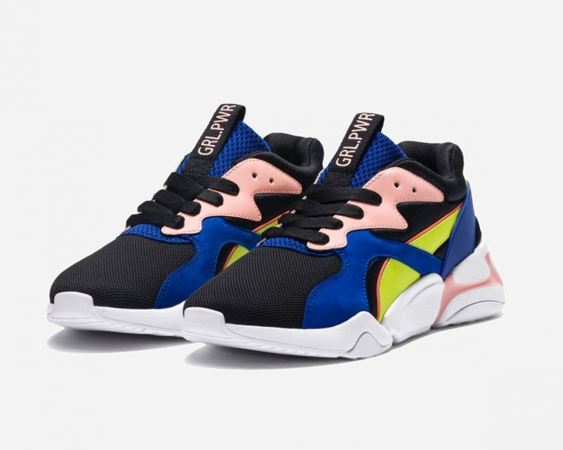 PUMA Nova Grl Pwr Multi Black Blue Trainers Womens Shoes 369656 Puma Shoes Prince tennis shoes 01 GaleriahitShops