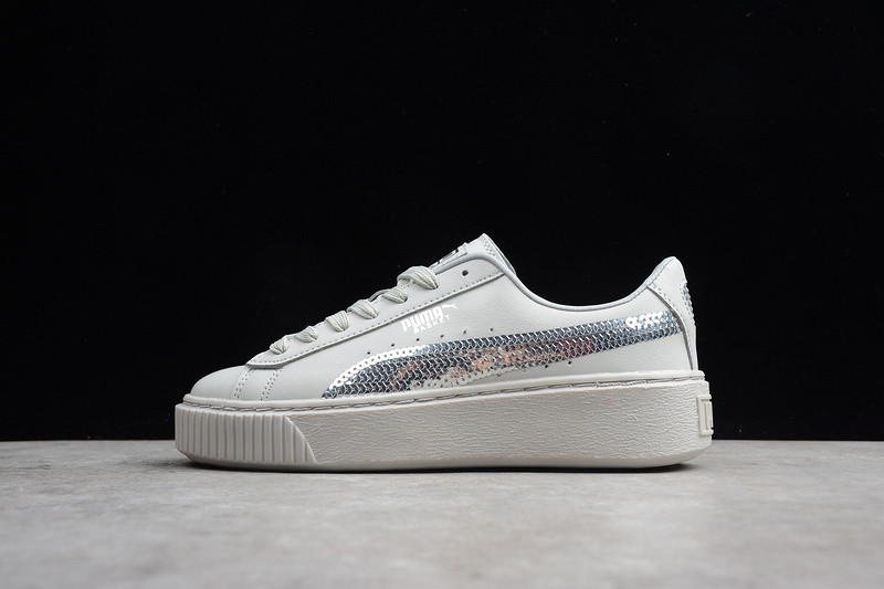 Puma blancas Shoes IiscmShops sneakers Puma blancas talla 38 02 Puma blancas Basket Platform Bling Jr Puma blancas Grey Womens Casual Shoes 397237